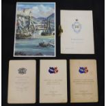 Packet: 2 Oxford and Cambridge luncheon menu cards, 1937 and 1953 Coronations + Carlton Club menu