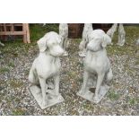 PAIR OF SEATED HOUNDS, HEIGHT APPROX 73CM