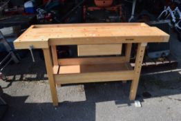 WHITE GATE WORKSHOP WORK BENCH, WIDTH APPROX 140CM