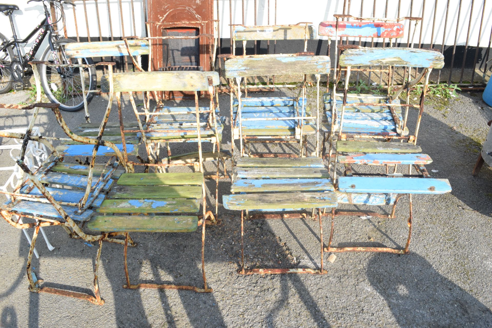 TWELVE VINTAGE GARDEN CHAIRS, FOLDING