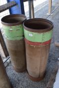 PAIR OF VINTAGE STORAGE CONTAINERS, HEIGHT 90CM