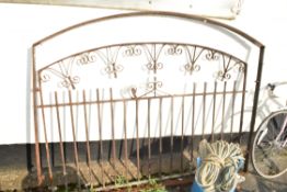 PAIR OF IRON DECORATIVE RAILINGS, WIDTH 184CM, HEIGHT 145CM