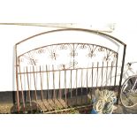 PAIR OF IRON DECORATIVE RAILINGS, WIDTH 184CM, HEIGHT 145CM