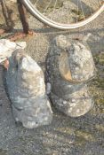 PAIR OF COMPOSITE SQUIRREL STATUES, HEIGHT APPROX 25CM