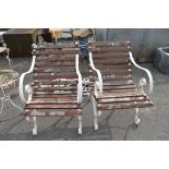 PAIR OF GARDEN CHAIRS, WIDTH APPROX 62CM