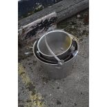 QTY OF STAINLESS BUCKETS