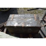 VINTAGE TIMBER TOOLBOX INCLUDING TOOLS