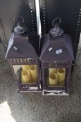 PAIR OF BATTERY OPERATED LANTERNS