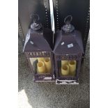 PAIR OF BATTERY OPERATED LANTERNS
