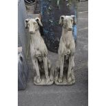 TWO LARGE SEATED WHIPPETS, HEIGHT APPROX 82CM