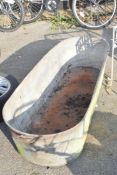 LARGE TIN BATH, LENGTH 152CM, WIDTH APPROX 56CM