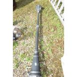 ALUMINIUM GARDEN LAMP POST AND LAMP, HEIGHT 205CM APPROX