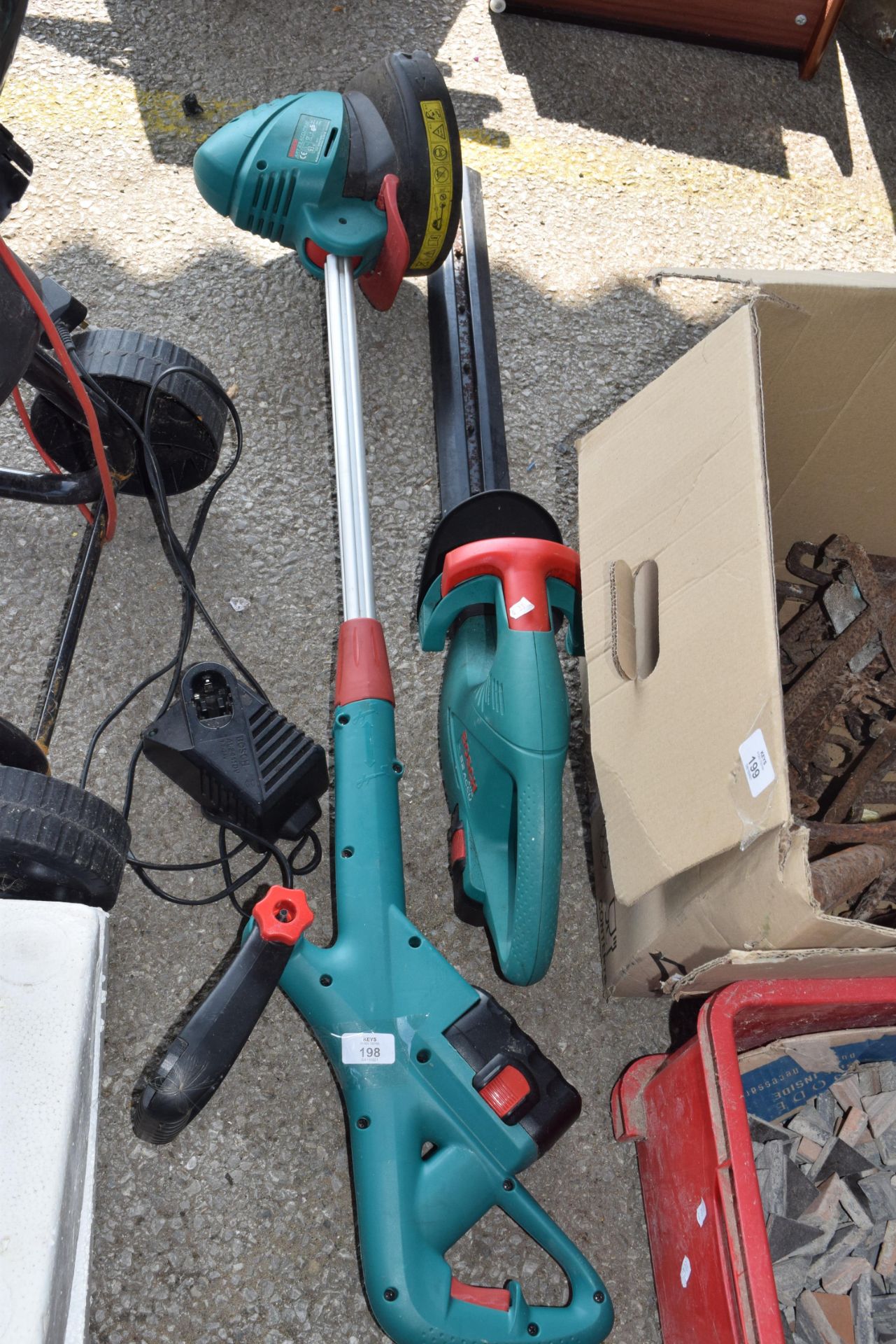 BOSCH CORDLESS STRIMMER AND A CORDLESS BOSCH HEDGE CUTTER