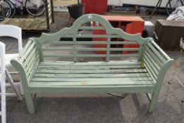 WOODEN GARDEN BENCH, (A/F), WIDTH 150CM