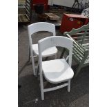 PAIR OF WHITE UPVC GARDEN CHAIRS