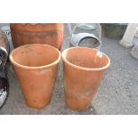 PAIR OF TERRACOTTA PLANT POTS, HEIGHT 30CM
