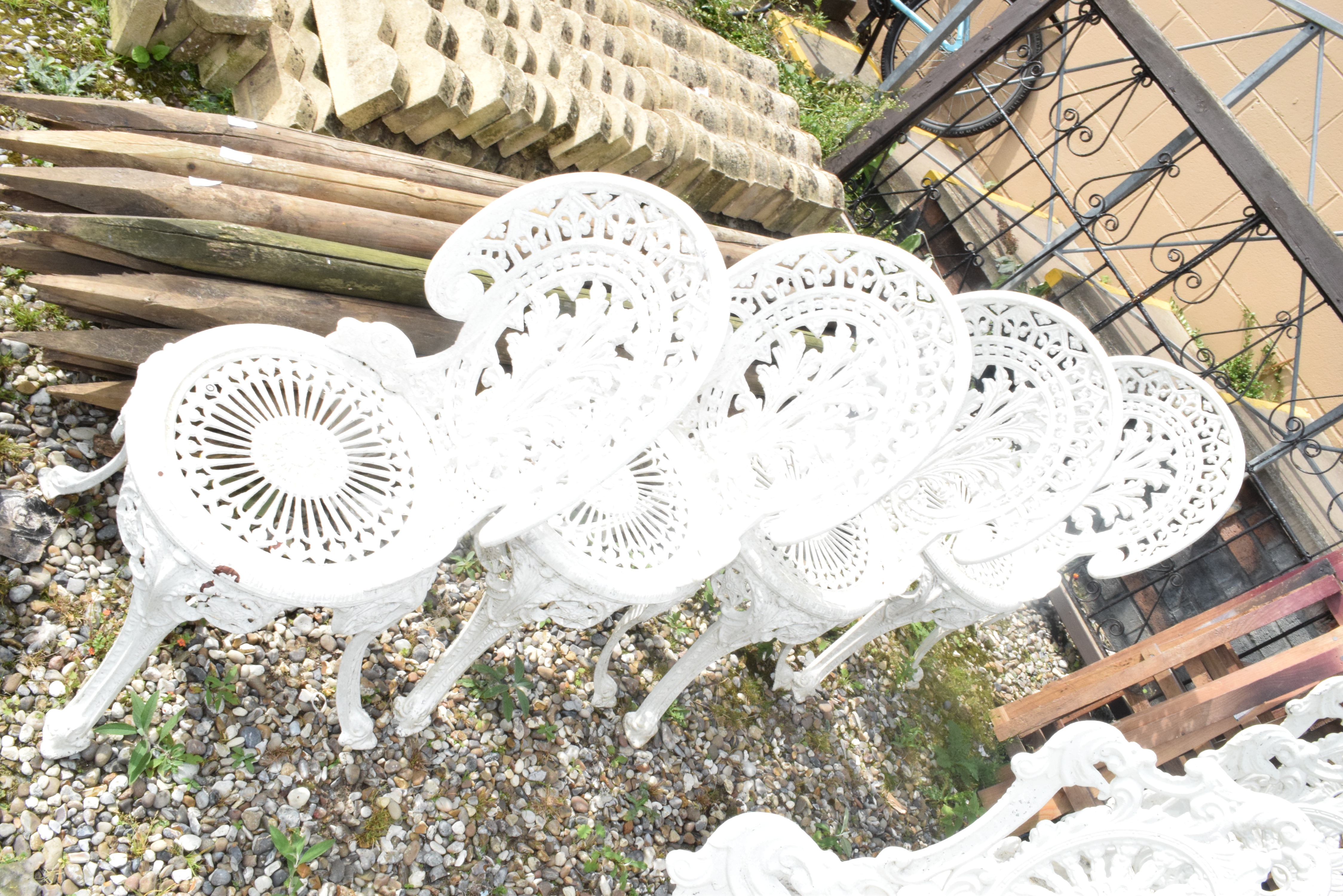 FOUR ALUMINIUM GARDEN CHAIRS