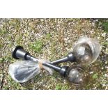 PAIR OF GARDEN LAMPS, HEIGHT APPROX 80CM
