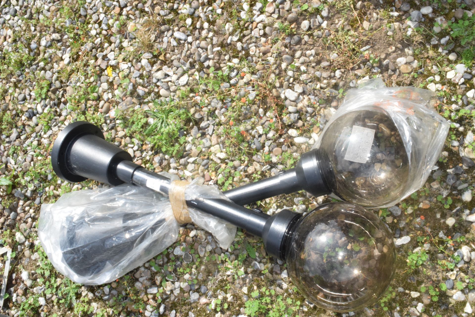 PAIR OF GARDEN LAMPS, HEIGHT APPROX 80CM