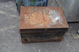 VINTAGE METAL TOOLBOX, 58CM X 40CM X 35CM