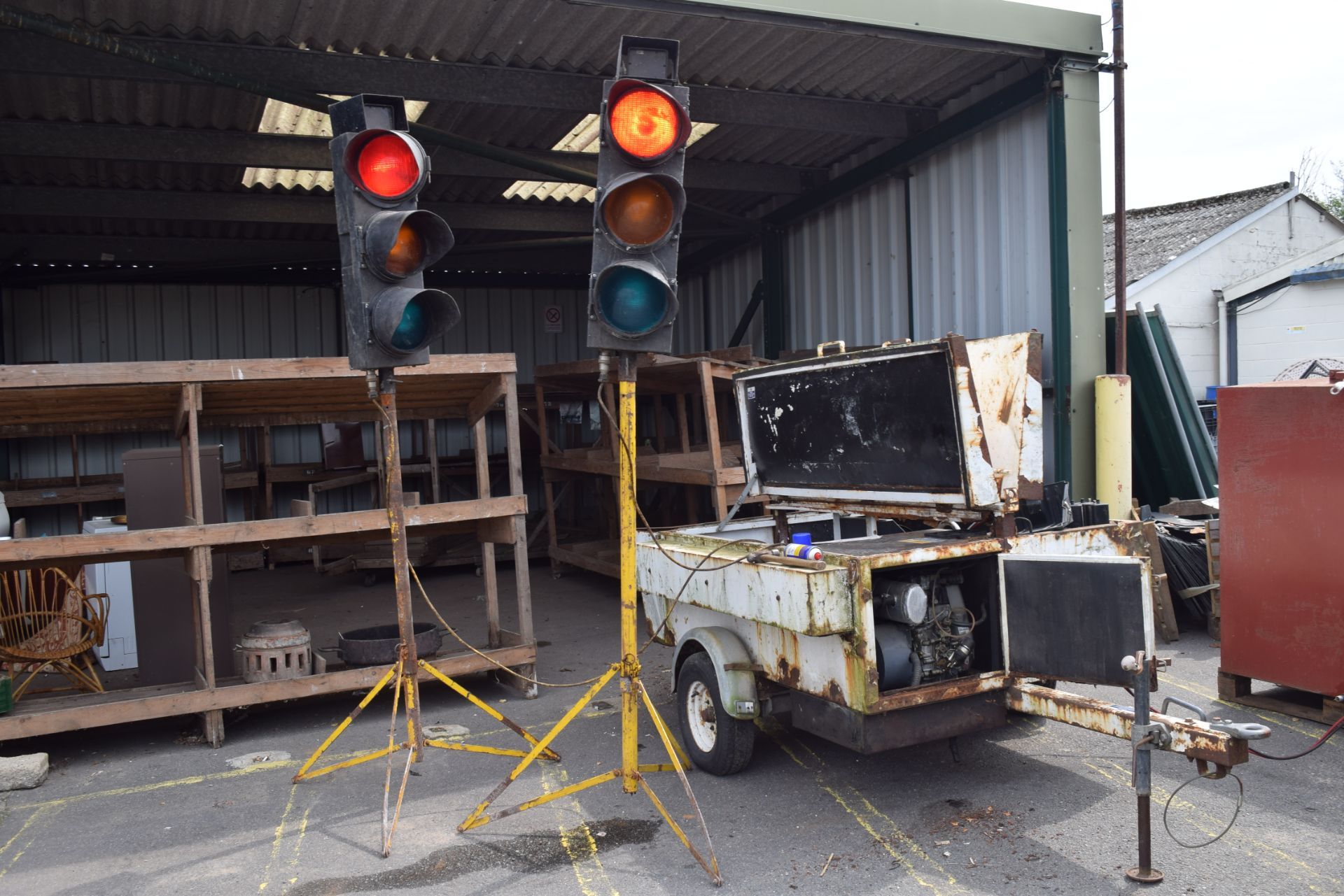 SET OF DIESEL GENERATED TRAFFIC LIGHTS