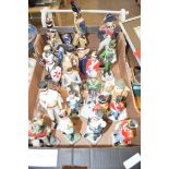 BOX OF MODERN PORCELAIN AND COMPOSITION FIGURES, PRINCIPALLY MILITARY FIGURES