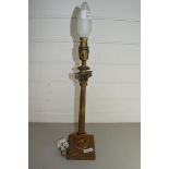 20TH CENTURY BRASS CORINTHIAN COLUMN FORMED TABLE LAMP