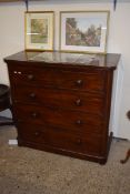 VICTORIAN MAHOGANY CHEST OF TWO SHORT OVER THREE LONG DRAWERS, 114CM WIDE