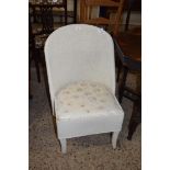 LLOYD LOOM TYPE WHITE PAINTED CHAIR