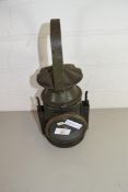 VINTAGE RAILWAY LANTERN "EASTGATE & SON, BIRMINGHAM" BEARING MILITARY CROWS FOOT MARK AND DATED