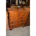 MAHOGANY VENEERED MOCK CHEST TV CABINET WITH UP AND OVER FRONT, 88CM WIDE