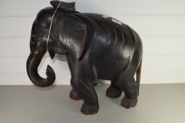 LARGE HARDWOOD MODEL ELEPHANT