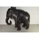 LARGE HARDWOOD MODEL ELEPHANT