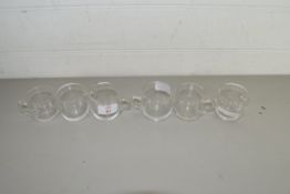 SET OF SIX SMALL CLEAR GLASS CUPS