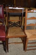 EDWARDIAN MAHOGANY FRAMED SIDE CHAIR WITH CANE SEAT