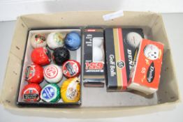 BOX OF UNUSED VINTAGE GOLF BALLS TO INCLUDE DUNLOP AND OTHERS