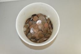 LARGE TUB OF PRINCIPALLY COPPER COINAGE