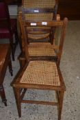 PAIR OF CANE SEATED BEDROOM CHAIRS