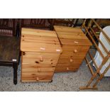 PAIR OF MODERN PINE BEDSIDE CABINETS, 59CM HIGH