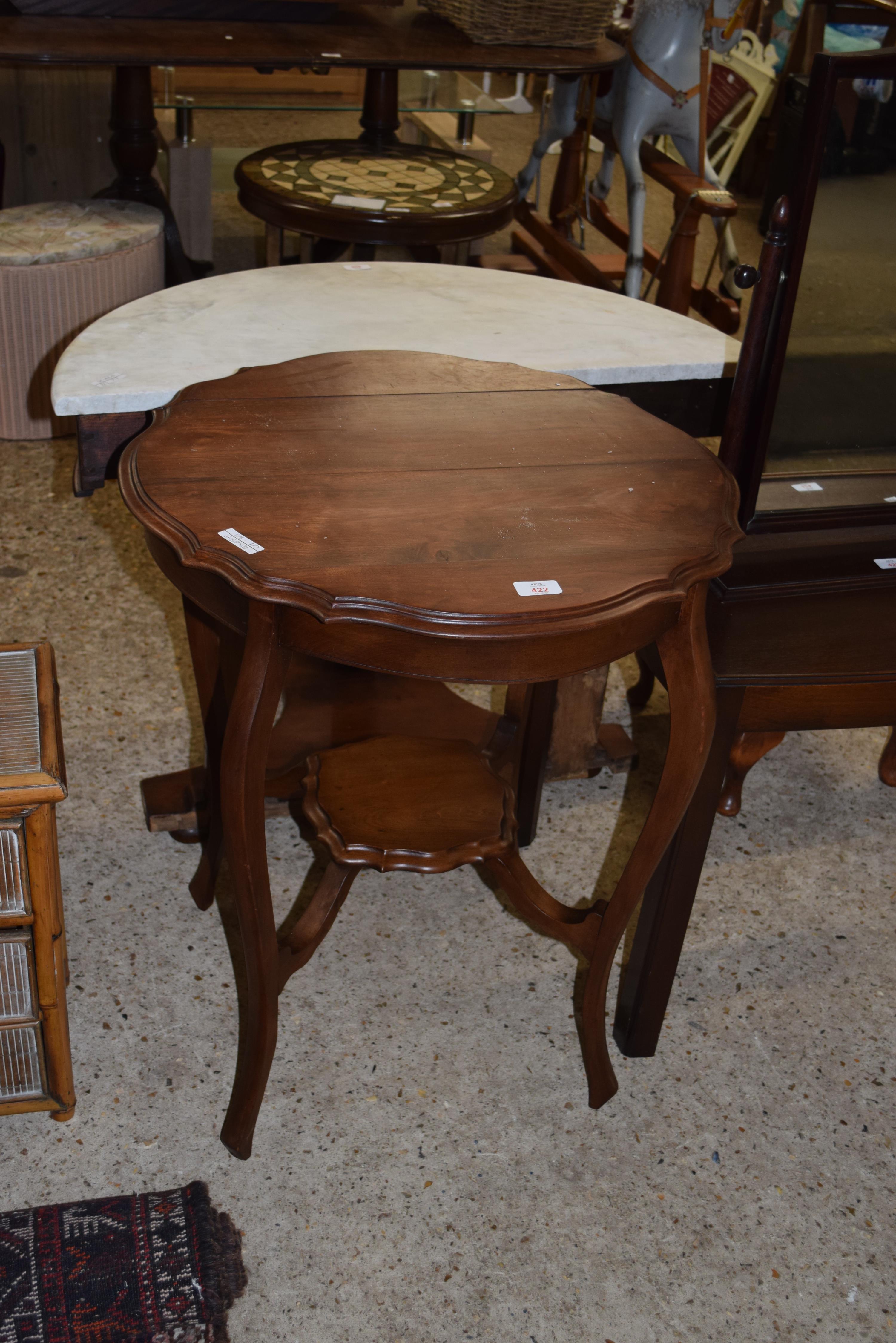 EDWARDIAN AMERICAN WALNUT TWO-TIER OCCASIONAL TABLE ON CABRIOLE LEGS