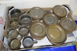 QTY OF LANGLEY DARK GREEN GLAZED TABLE WARES