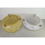 TWO EARLY 20TH CENTURY MARBLE GLASS CEILING LIGHT SHADES