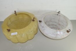 TWO EARLY 20TH CENTURY MARBLE GLASS CEILING LIGHT SHADES