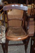 SINGLE VICTORIAN BEECHWOOD FRAMED CANE SEATED BEDROOM CHAIR