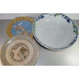 BROWN WESTHEAD & MOORE CHARGER DECORATED WITH GLADIATORS, TOGETHER WITH AN EXCELSIOR PATTERN TAZZA