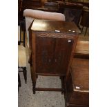 SMALL EARLY 20TH CENTURY TWO-DOOR BEDSIDE CABINET