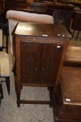 SMALL EARLY 20TH CENTURY TWO-DOOR BEDSIDE CABINET