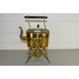 VICTORIAN BRASS SPIRIT KETTLE ON STAND