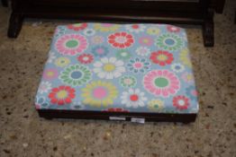 SMALL FLORAL UPHOLSTERED FOOT STOOL, 45CM WIDE