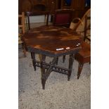 LATE VICTORIAN OCTAGONAL OCCASIONAL TABLE ON TURNED FRAME, 73CM WIDE